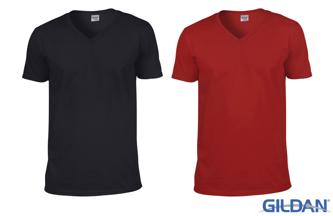 T shirt personnalisé homme col V flocage logo publicitaire