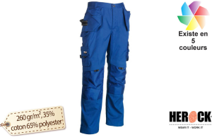 Pantalon de travail multipoche déperlant Herock