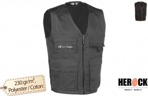 Gilet de travail sans manche multipoches Herock