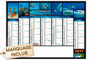 Calendrier personnalisable bancaire contrecollé Jeanne Midi 