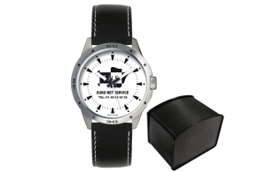 Montre personnalisable à quartz 3 aiguilles métal brossé et bracelet cuir jump