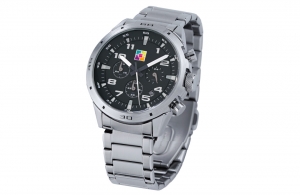 Montre personnalisable à quartz 3 aiguilles métal brossé et bracelet cuir jump