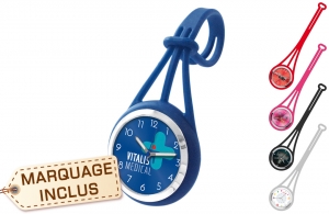 Montre infirmière publicitaire personnalisée avec attache silicone 