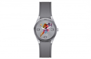 Montre chromé et bracelet silicone