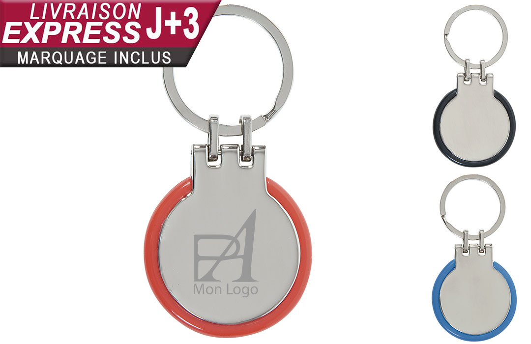 Porte-clés en métal publicitaire personnalisé avec logo