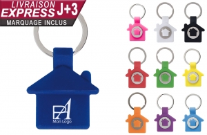Porte-clés maison personnalisé logo publicitaire en express 