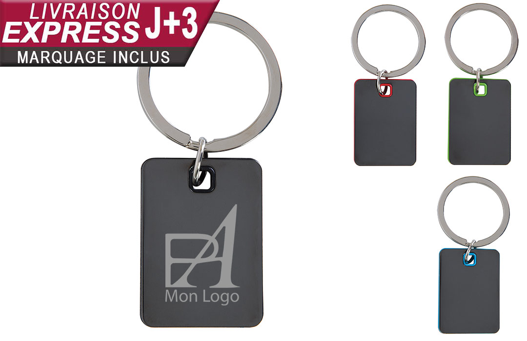 Porte-clés rectangle personnalisable en express