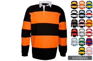 Polo rugby publicitaire personnalisable bicolore en jersey épais Kariban 