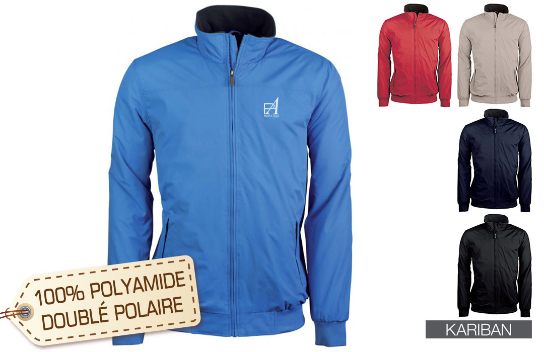 Veste kariban blouson double polaire publicitaire personnalisable pas cher 
