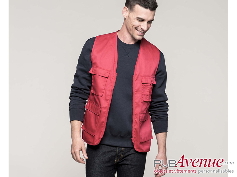 Bodywarmer multipoches publicitaire Bodywarmer multipoches publicitaire