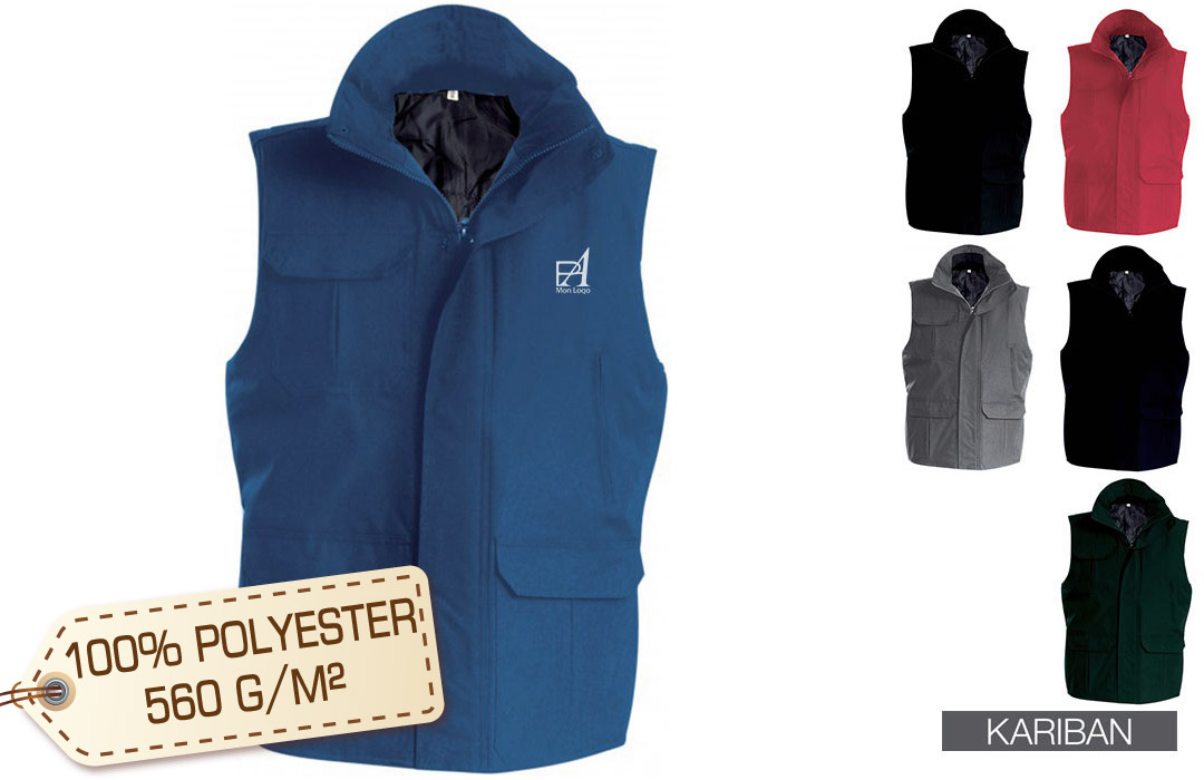 Bodywarmer multipoches publicitaire personnalisé pas cher 