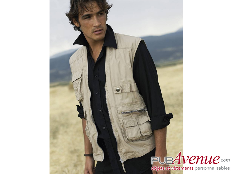 Gilet reporter personnalisé multipoches Gilet reporter personnalisé multipoches