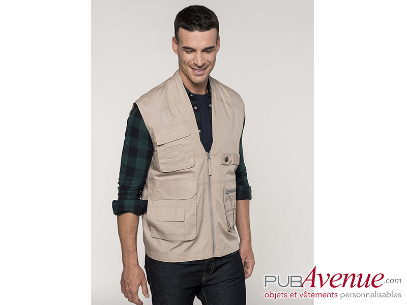 Gilet reporter multipoches personnalisable Gilet reporter multipoches personnalisable