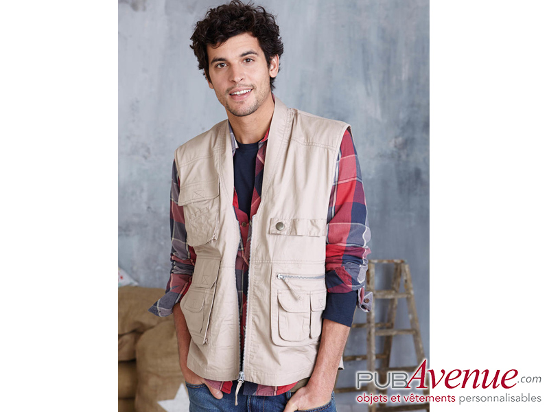 Gilet reporter personnalisable multipoches Gilet reporter personnalisable multipoches