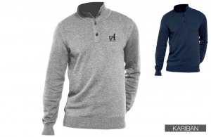 Pull homme col boutonné personnalisable 