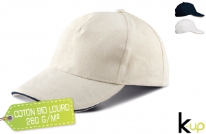 Casquette en coton organique épais à personnaliser avec logo 
