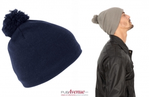Bonnet pompon doublé polaire