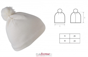 Bonnet pompon doublé polaire