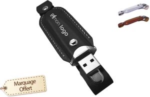 Clé USB personnalisée en cuir classic leather