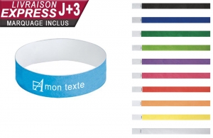 Bracelet papier Tyvek personnalisé logo publicitaire en express 