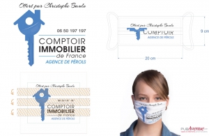 Masque tissu personnalisé avec logo, photo, texte