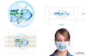 Masque tissu personnalisé avec logo, photo, texte