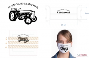 Masque tissu personnalisé avec logo, photo, texte