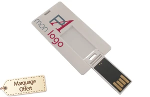 Mini carte clé USB publicitaire personnalisée avec photo logo texte 