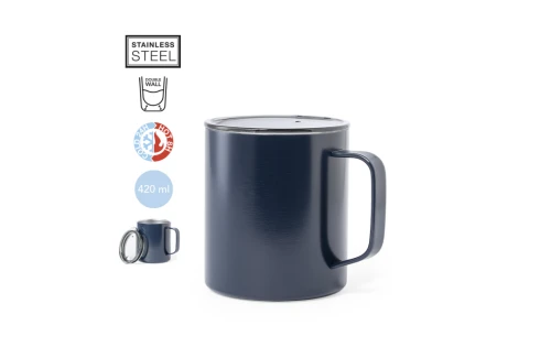 Tasse isotherme personnalisée Hanna en acier inoxydable de 420 ml