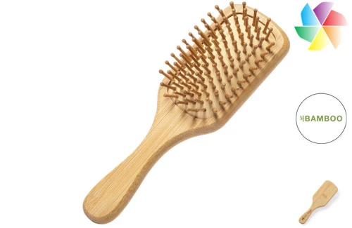 Brosse à cheveux publicitaire personnalisée Aveiro en bambou 