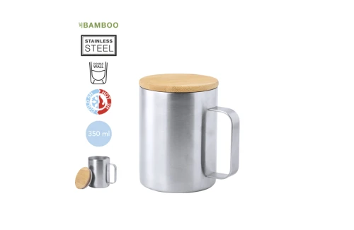 Mug thermique personnalisé Ricaly en acier inoxydable de 350 ml