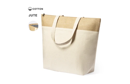 Sac isotherme personnalisé Linax en tissu et toile de jute