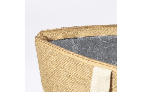 Sac isotherme personnalisé Linax en tissu et toile de jute