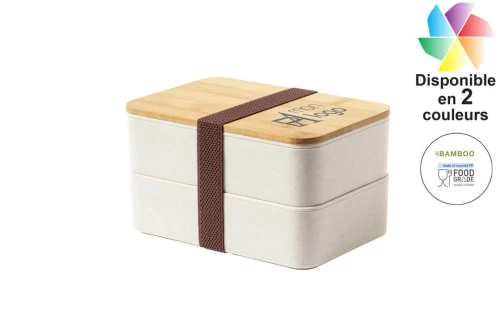 Lunch box personnalisée Bawar boite repas publicitaire sans bisphénol A avec couverts 