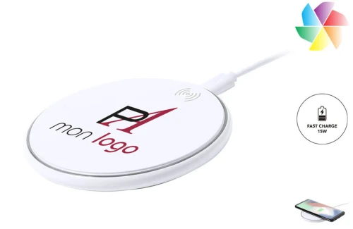Chargeur de téléphone sans fil rapide 15w publicitaire personnalisé Alanny 