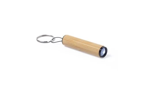 Porte-clés personnalisé lampe torche led en bambou Vulko