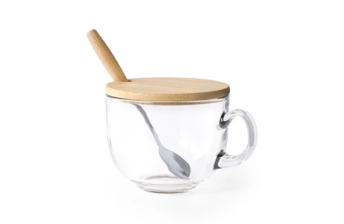 Tasse personnalisée Yirax de 420 ml couvercle bambou et cuillère