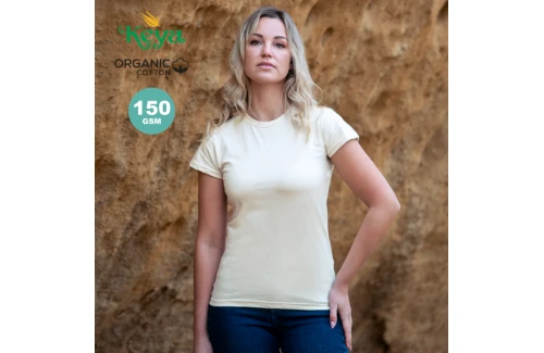 T-shirt personnalisé à manches courtes bio keya MC150 écru naturel pour femme