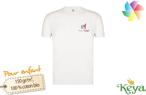 T-shirt personnalisé bio keya MC150 écru naturel pour enfant