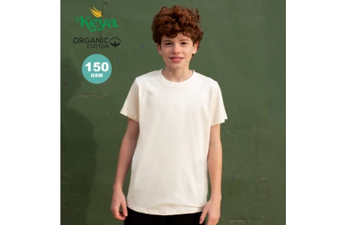 T-shirt personnalisé bio à manches courtes keya MC150 écru naturel pour enfant