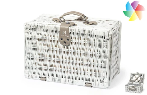 Panier isotherme picnic personnalisé Midland en osier blanc