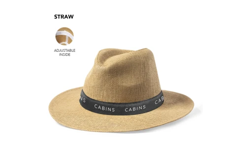 Chapeau personnalisé indiana en paille de papier Mulins