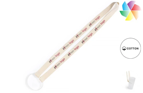 Cordon tour de cou porte gobelet personnalisé Felin lanyard publicitaire festivalier en coton 