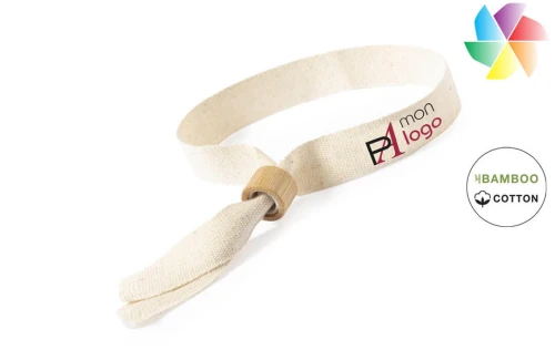 Bracelet événementiel Bosgo tissé en coton naturel recyclé