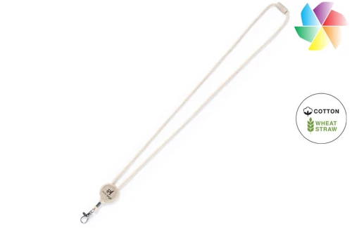 Cordon tour de tou personnalisé Denain lanyard promotionnel en fibre de blé 