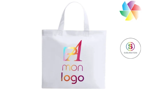 Sac de course publicitaire personnalisé Gwen en non tissé pour sublimation logo photo texte 