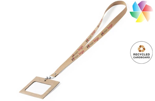 Cordon tour de cou personnalisé Nerthus lanyard publicitaire en carton recyclé résistant 