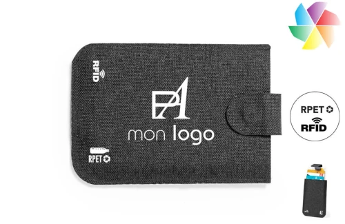 Porte cartes publicitaire personnalisé RFID Guarex en polyester RPET recyclé 