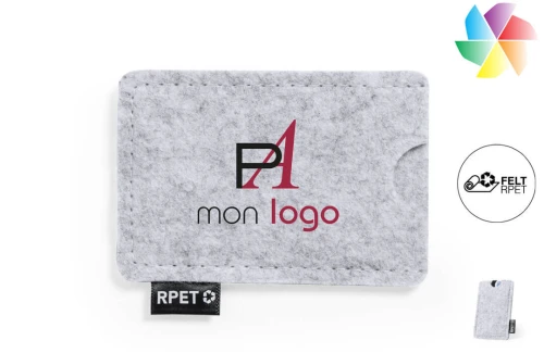 Porte cartes publicitaire personnalisé RFID Habirok en feutre RPET résistant 