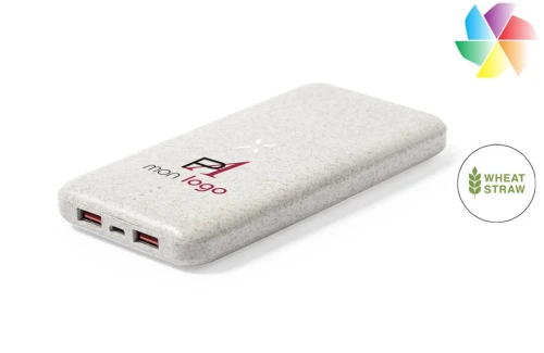 Batterie externe personnalisable powerbank publicitaire chargeur sans fil Yendik 8000 mAh 